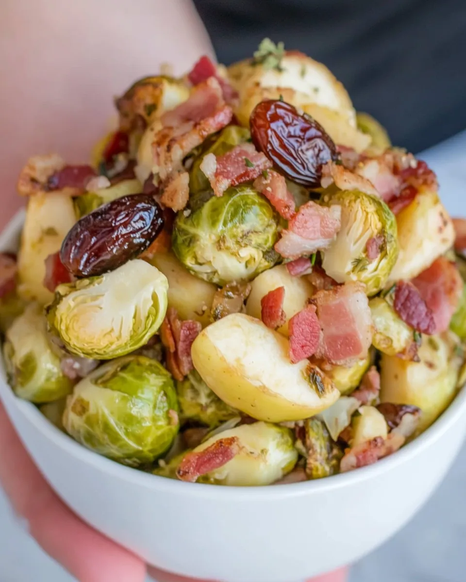 Brussel Sprouts With Bacon Dates And Apples