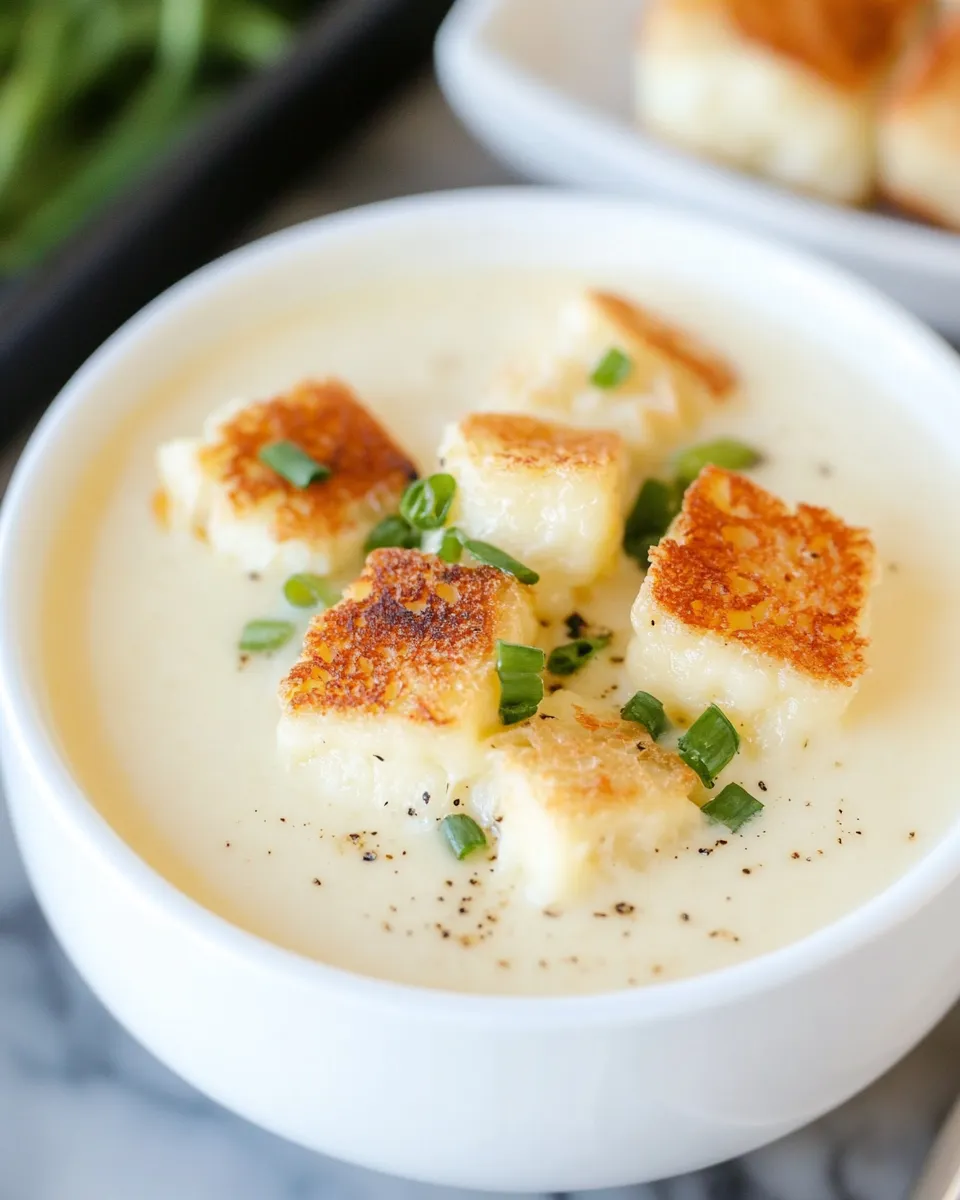Cauliflower Bisque with Grilled Cheese Croutons - Image 4