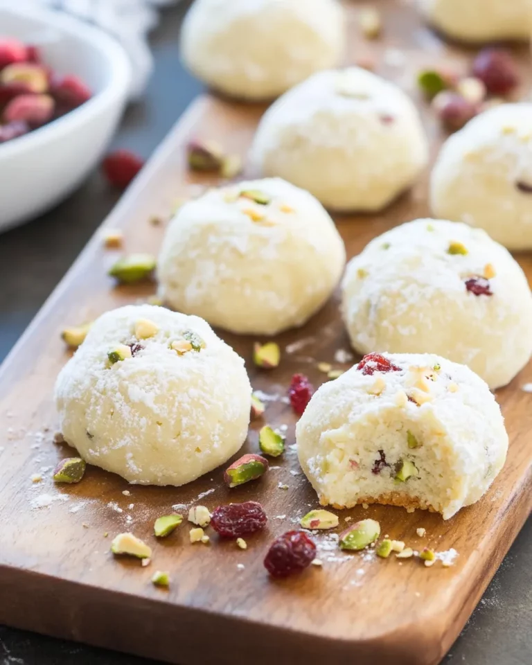 Cranberry Pistachio Russian Tea Cakes