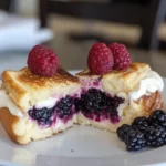 Easy Blackberries And Cream Stuffed French Toast
