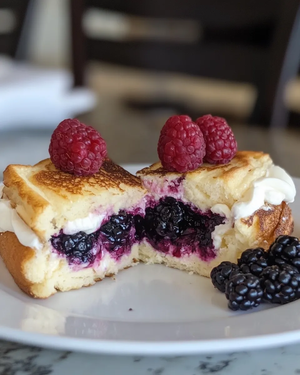 Easy Blackberries And Cream Stuffed French Toast