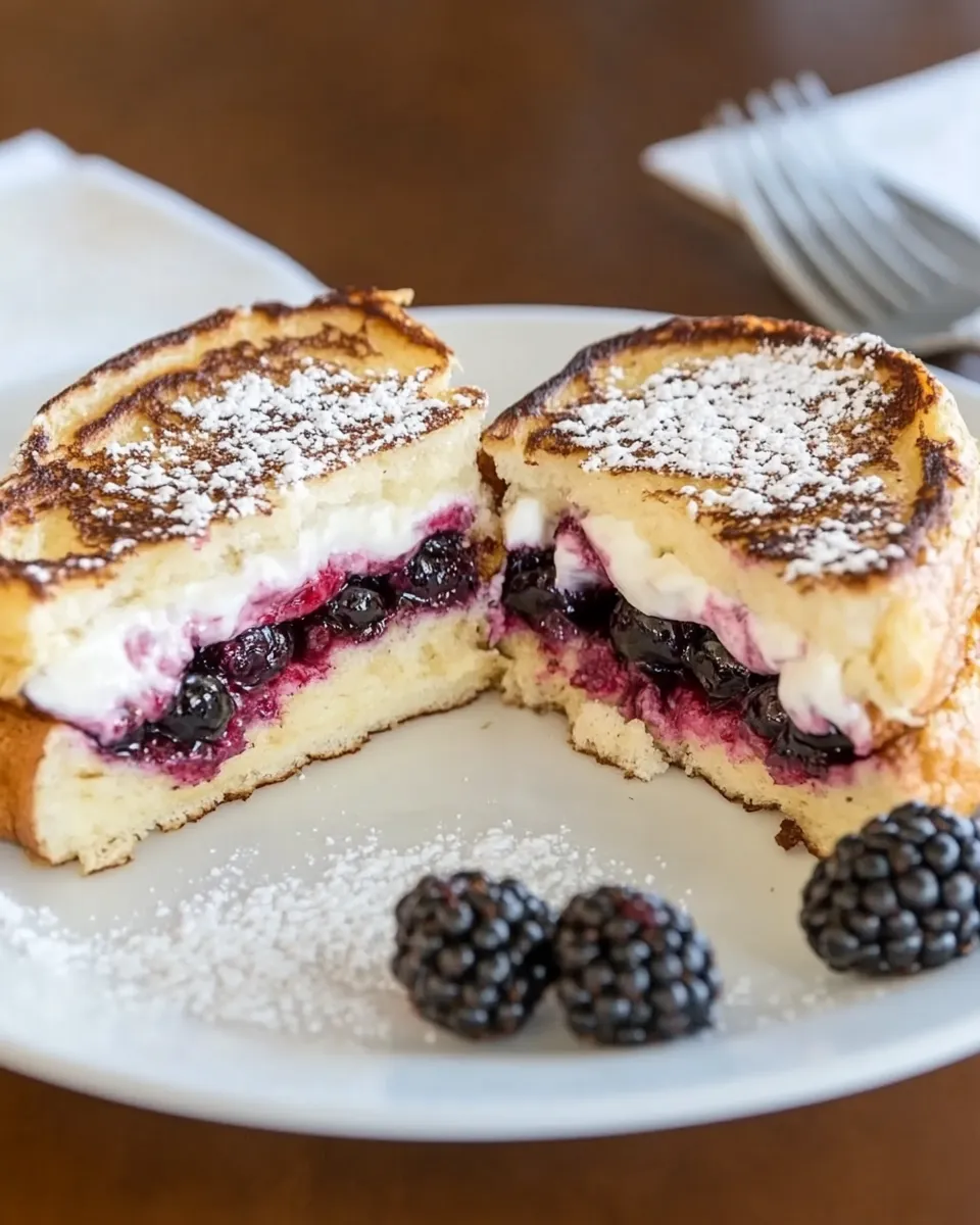EASY Blackberries and Cream Stuffed French Toast - Image 3