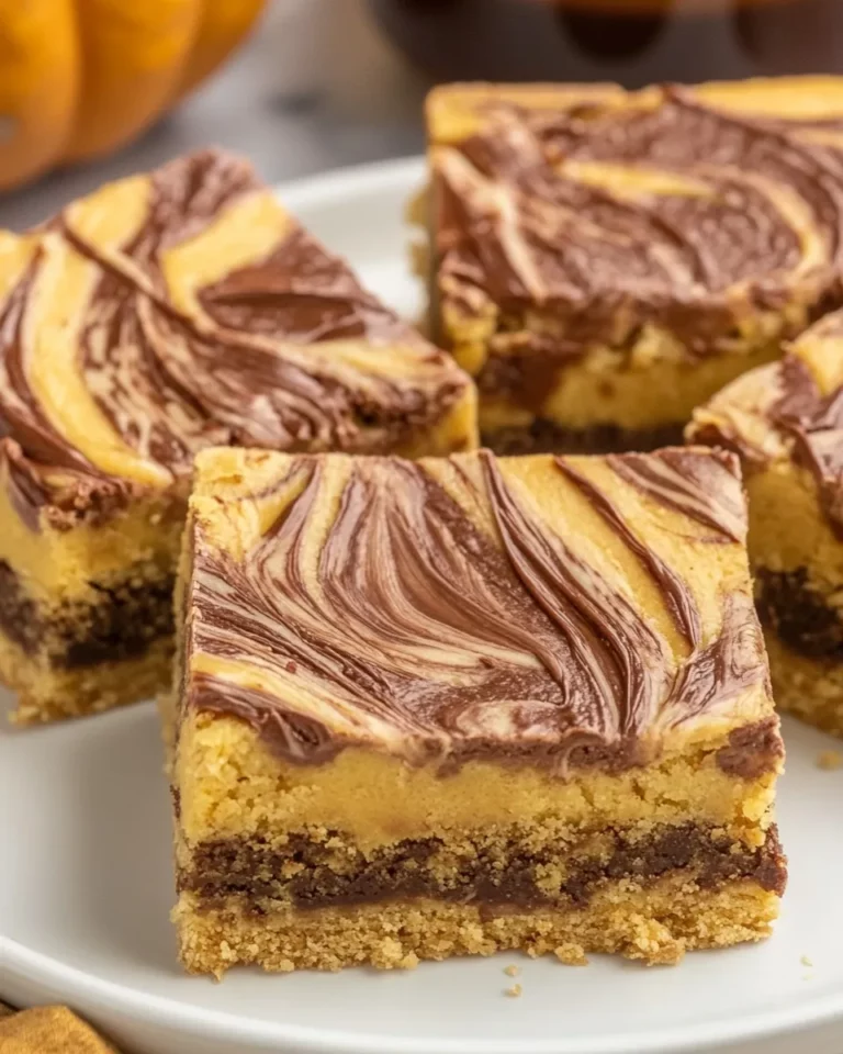 Nutella Swirled Pumpkin Bars