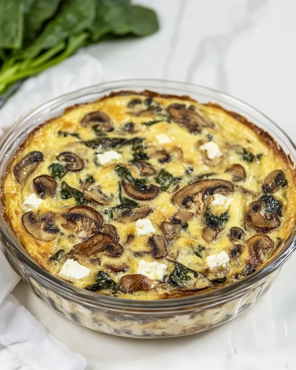 Spinach Mushroom Feta Crustless Quiche Recipe - Image 3
