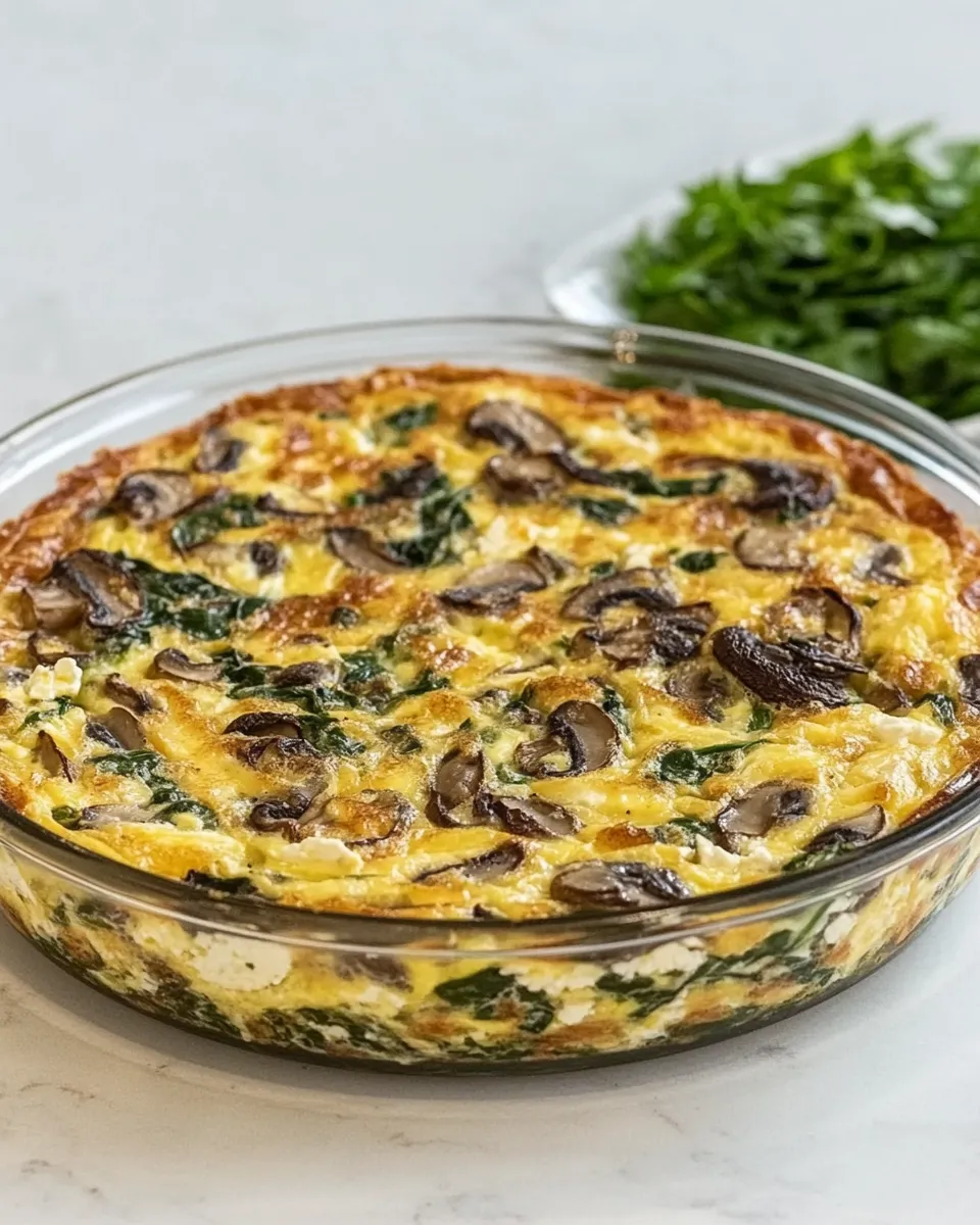 Spinach Mushroom Feta Crustless Quiche Recipe - Image 4