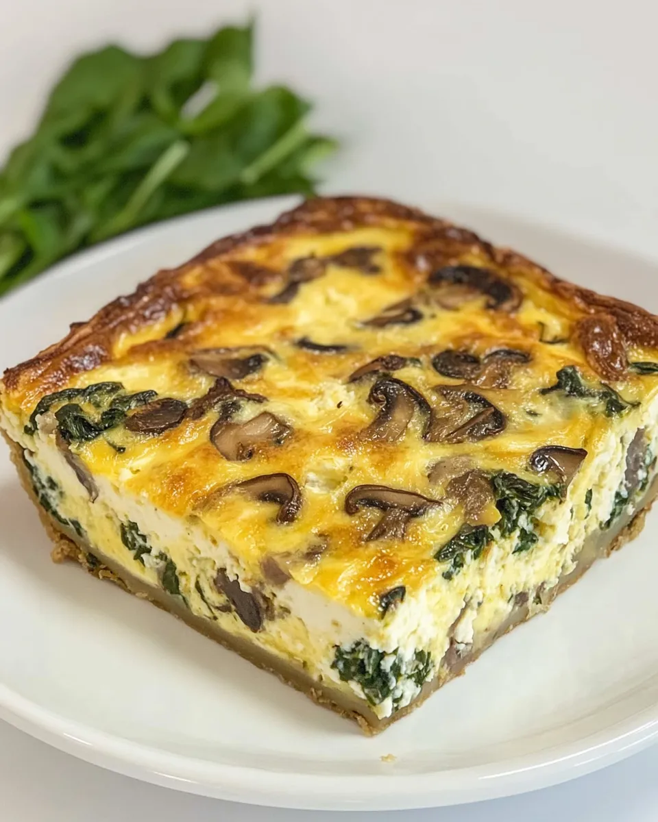 Spinach Mushroom Feta Crustless Quiche Recipe - Image 5