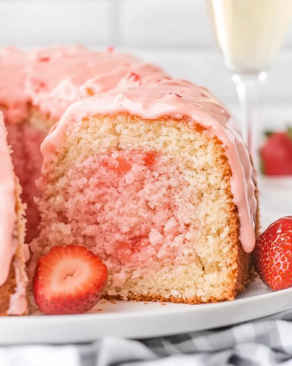 Strawberry Pound Cake with Champagne Glaze - Image 3