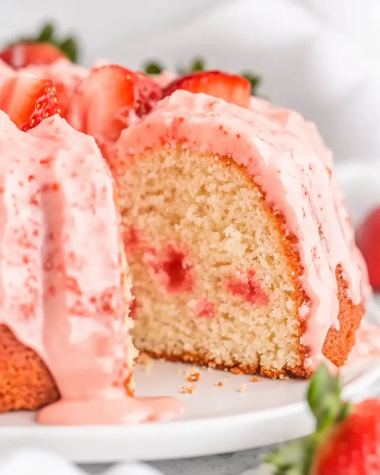 Strawberry Pound Cake With Champagne Glaze2