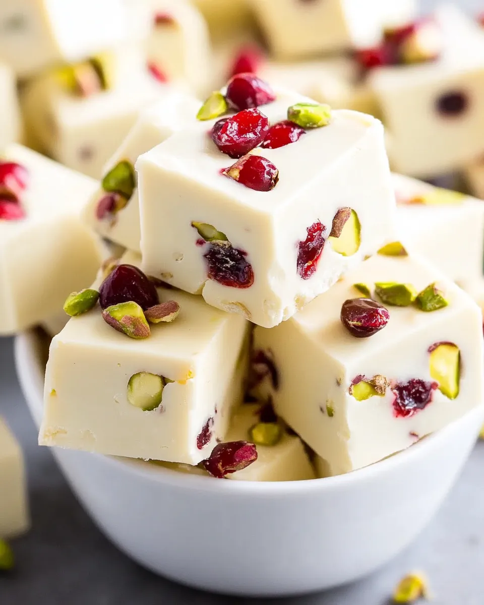 white Chocolate Cranberry Pistachio Fudge - Image 2