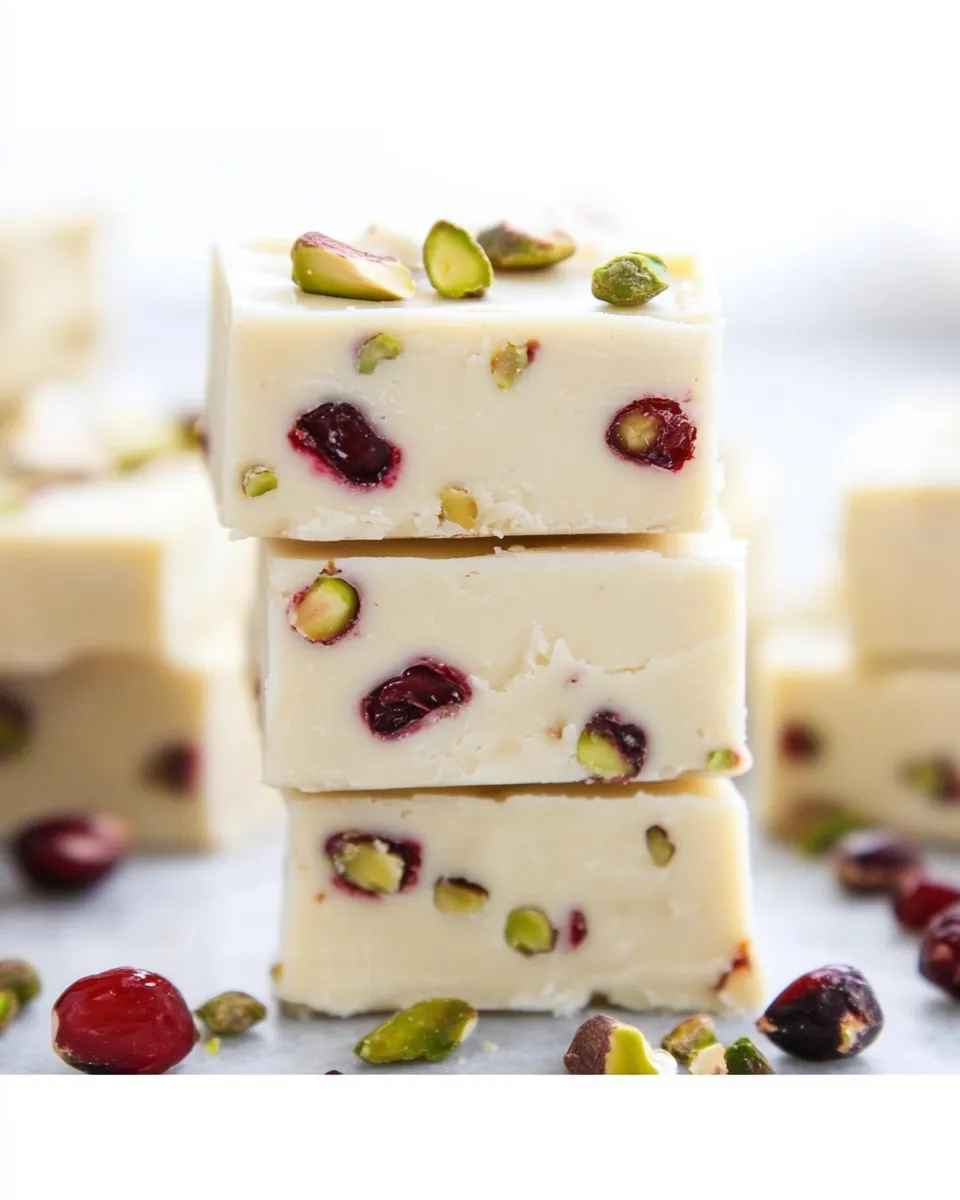white Chocolate Cranberry Pistachio Fudge - Image 4