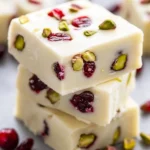 White Chocolate Cranberry Pistachio Fudge 1